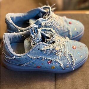 Stylish Denim Sneakers with Colorful Accents